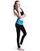 HDE Women's Maternity Yoga Pants Pregnancy Stretch Fold Over Lounge Leggings (Black with Blue, Medium)