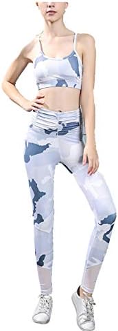 AMDXD Running Suit Spandex Fitness Suits Set Activewear Sets for Women Quick Drying Camouflage Digital Printing