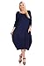 Pastel by Vivienne Women's Cocoon 3/4 Sleeve Mdi Dress Plus Size with Pockets 3X-Large Navy