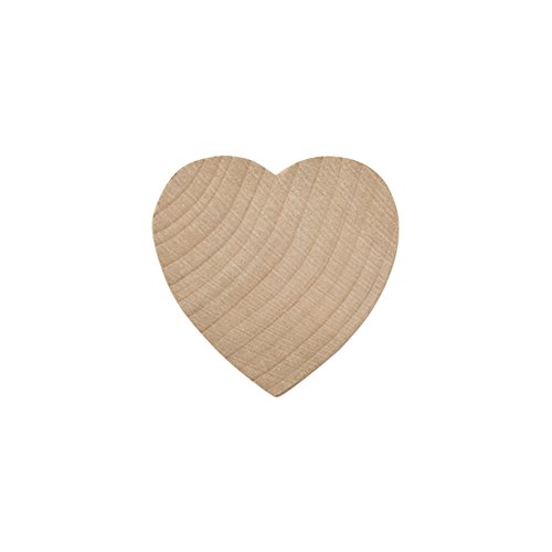 Wood Heart 1-3/4 Inch, Natural Unfinished Wooden Heart Cutout Shape, (1.75 inch), Wood Hearts (1-3/4" Tall x 1/8" Thick) - Bag of 25