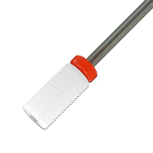 PANA 3/32” Flat Top Large Barrel Ceramic Bit - Fine Grit - Professional Nail Drill Bit for Manicure Pedicure Acrylic Nail File Tools Cuticle Polishing Machine