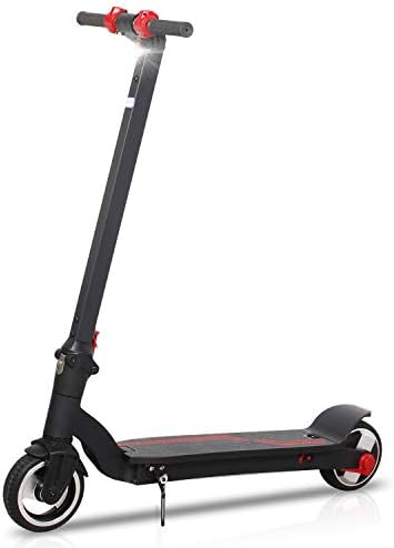Keepower Electric Scooter, Portable E-Scooter Upgraded Capacity 24V/4.0Ah 36V/7.8Ah Rechargeable Scooter 6.5" Wheel Foldable Adult Kick Scooter with LED Front Light and LCD Display - Black