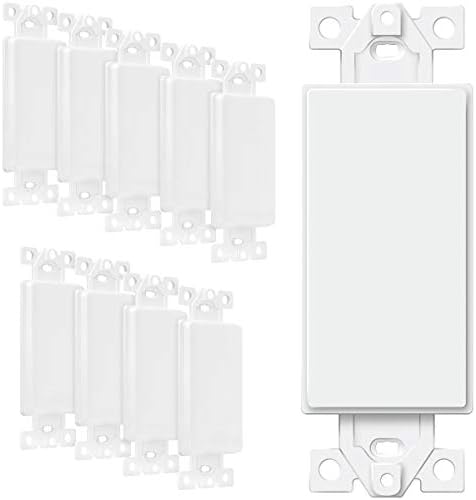 ENERLITES Clean Adapter Insert for Decorator Wall Plates, Unbreakable Polycarbonate Thermoplastic, UL Listed, 6001-W-10PCS, White, 10 Depend