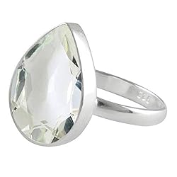 SURYAGEMS Pear Faceted Natural Crystal Quartz 925