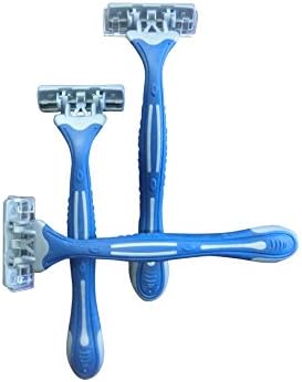 NLP ProMAX Women's Triple Blade Disposable Razor 20 Pack| Compare to Gillette, Long Lasting Razors (Blue)