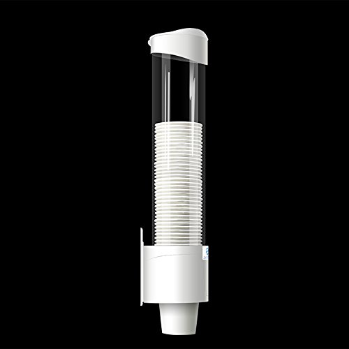 Xiaolanwelc@ 7.5cm 50Pcs Plastic One Touch Button Paper Cup Holder Rack Paper Cups Dispenser Plastic Holder Self Adhesive Shelf Anti Dus - Thumbnail 5
