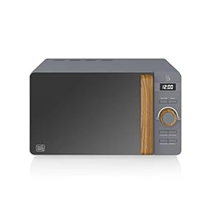 Swan-SM22036GRYN-Nordic-Digital-Microwave-Wood-Effect-Handle-Soft-Touch-Housing-and-Matt-Finish-800W-20-L-Slate-Grey Swan SM22036GRYN, Nordic Digital Microwave, Wood Effect Handle, Soft Touch Housing and Matt Finish, 800W, 20 L, Slate…