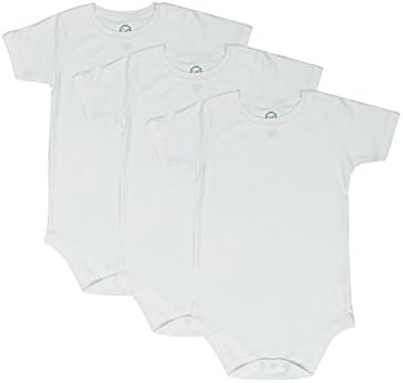 4T 5T 6T Toddler Bodysuit Short Sleeve Round Crew Neck 3-pack