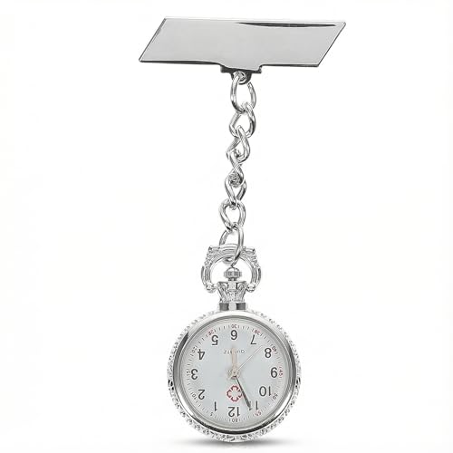 TEHAUX Nurse Watch, Badge Watch, Clip on Design Nurse Fob Watches for Doctors, Round Clear Dial, Easy Time Reading, Random Style