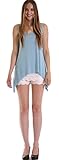 ViV Collection Sleeveless Tunic Tank Top with Flare Hem / Handkerchief Hem Tunic Top