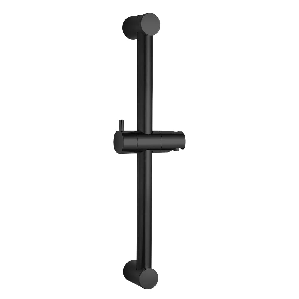 OFFO Shower Riser Rail, 44cm Wall Mounted Shower Rail Adjustable Distance 30 to 43cm with Handheld Shower Head Holder Replacement for Shower, Matte Black