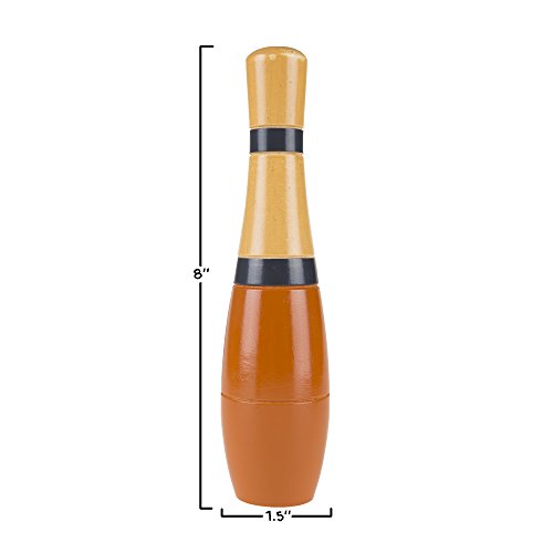 Wooden Lawn Bowling Set with Ten 8-Inch Pins and 2 Balls - Includes Bonus Carrying Bag! (BLUE)