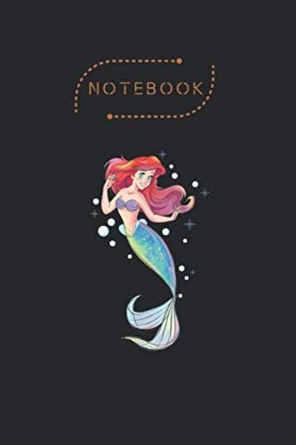 Notebook: Disney The Little Mermaid 30Th Anniversary Ariel Notebook Journal Black Cover Wide College Lined for Kids and Men and Women Journal Size 6in - 9in - 125 Pages Write