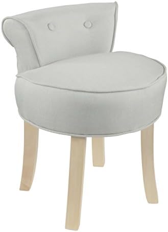 DECOMANIA- Vanity stool with upholstered backrest- thick and comfortable seat- very fashionable. (Silk grey)