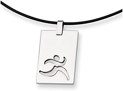 Stainless Steel Leather Cord Runner Cut-out Necklace