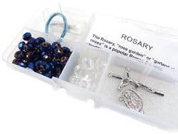 Bulk Buy: Linpeng International (2-Pack) Rosary Bead Kit AB Coated Blue Crystals/Faceted Rondele CR-12-8