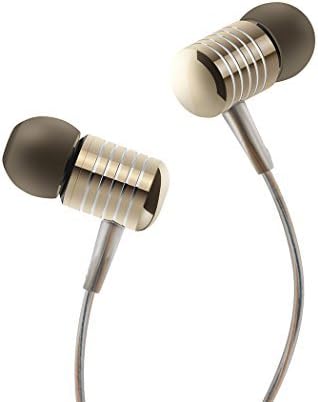 Headphones, HokoAcc In-Ear Earbuds Noise Isolation Headsets Heavy Bass Earphones with Microphone for iPhone Samsung iPad and Most Android Phones (Rose&amp;Gold)