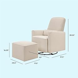 DaVinci Olive Upholstered Swivel Glider with Bonus