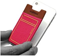 Sinjimoru Sinji Pouch Adhesive accessory pocket for all iPhone, iPod Touch, Galaxy S &amp; Android smart phones (DENIM PINK)