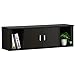 Topeakmart Wall Mounted Floating Media Storage Cabinet Hanging Desk Hutch 2 Door & Compartment Home Office Furniture (Black)