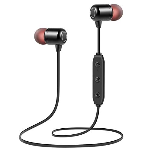 Bluetooth Headphones, Wireless Bluetooth V4.1 Earphones Noise Cancelling Sport IPX7 Waterproof HD Stereo Headset w/Mic, 15 Hours Battery Sweatproof Earbuds for Gym Running Workout Exercise