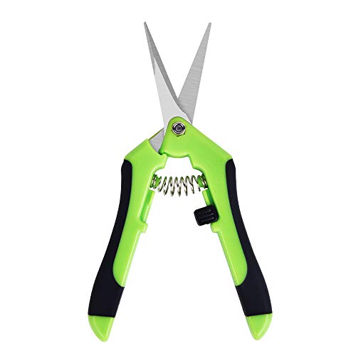 ELVPPE Gardening Pruner Pruning Shear with Stainless Steel Blades and Spring Loaded Shears Scissors, Home Garden Yard Kitchen Pruning Flower Clipper with Safety Lock（1pack Straight