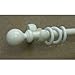 1-3/8 inch Wood Smooth Drapery Rod in White Finish - 6' long
