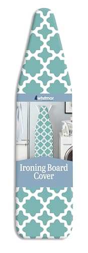 Whitmor Reversible Ironing Board Cover and Pad, Concord Turquoise, 54.0x15.0
