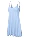 NINEXIS Women's Basic Spaghetti Strap Cami Tank Tunic Dress