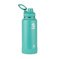 Takeya 51028 Actives Insulated Stainless Steel Water Bottle with Spout Lid, 32 oz, Teal