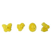 HY-NINHAO 4Pcs/Set Plastic Easter 3D Cartoon Bunny Shape DIY Fondant Cookie Plunger Cutter Kitchen Biscuit Stamp Pastry Mold Cake Decorating Baking Tools