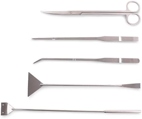 Professional Aquatic Plant Tools Sets Stainless Steel Aquarium Tweezer, Scissor, Sand Spatula and Algae Scraper Long Aquascaping Kit for Fish Tank Plants by Towerin