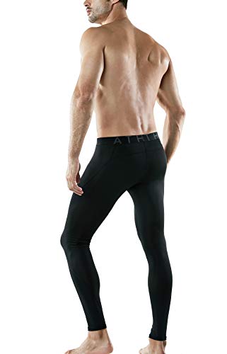 ATHLIO Men's Cool Dry Compression Pants Active Sports Baselayer (Pack of 2), 2pack(blp05) - Black/ Navy, Large