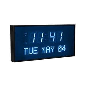 digital wall clock led blue electronic amazon seniors oversized dynamic active living calendars clocks dementia