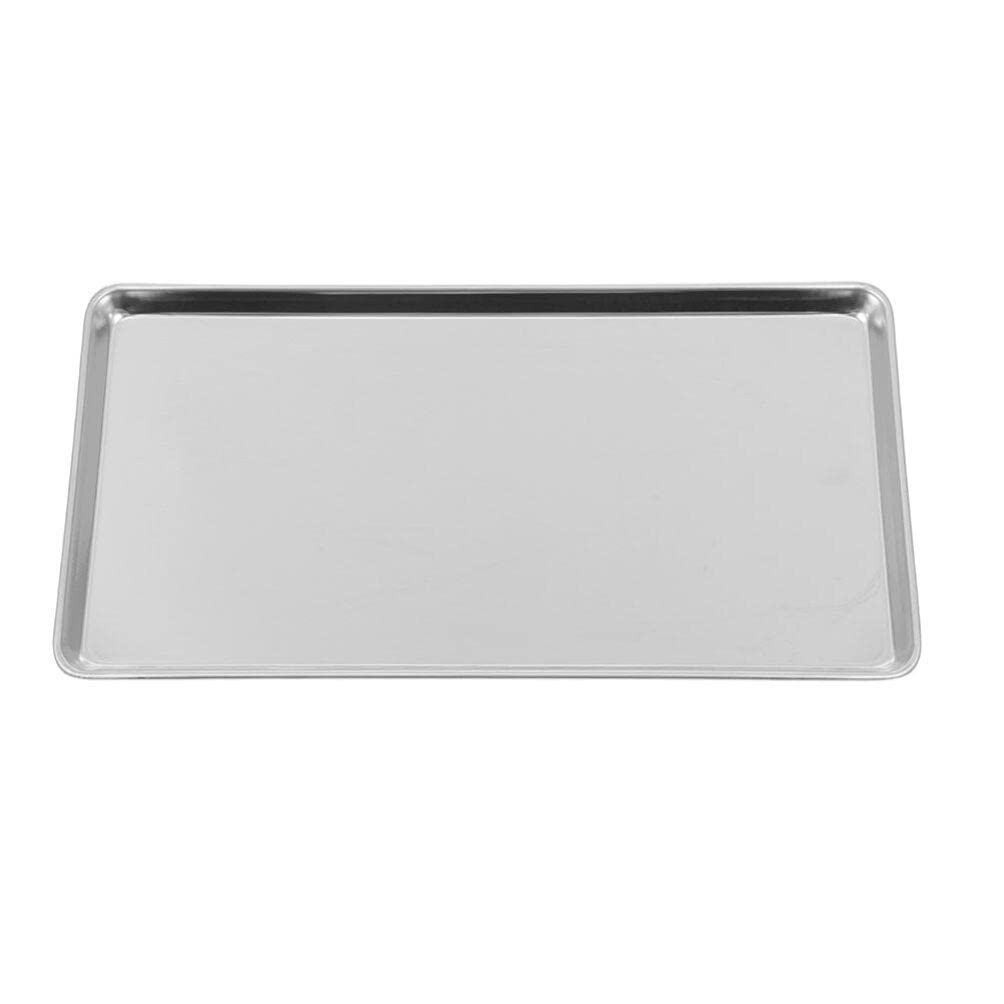 Luxshiny Baking Tray Stainless Steel Cookie Sheet Pan, Rectangular Cold Noodle Tray Restaurant Hotel Japanese Flat Plate Cooking Tray 35x25x1.5cm Easy Clean & Dishwasher Safe