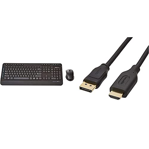 Amazon Basics Wireless Computer Keyboard and Mouse Combo Full Size