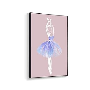 Framed Canvas Home Artwork Decoration Elegant Ballerina Canvas Wall Art for Living Room, Bedroom - 16x24 inches