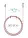 TALK WORKS iPhone Charger Lightning Cable 10ft Long Braided Heavy Duty Cord MFI Certified for Apple iPhone 13, 12, 11 Pro/Max/Mini, XR, XS/Max, X, 8, 7, 6, 5, SE, iPad, AirPods, Watch - Rose