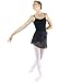 Danzcue Womens Chiffon Ballet Dance Wrap Skirt With Waist Tie, Black, M/L