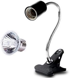 Nomoypet UVA+UVB 3.0 Reptile lamp Set with Clip-on Bulb Lamp Holder Turtle Basking UV Heating Lamp Kit Tortoises Light Lizards Lighting NJ-11 (50w)