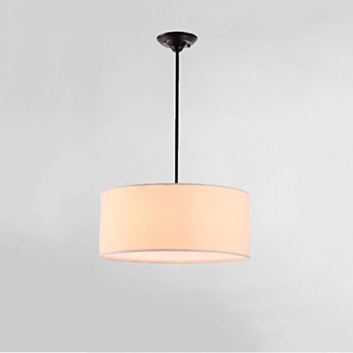 Modern LED single chandelier, round linen ceiling, European restaurant bedroom living room decorated chandelier (Color : White)