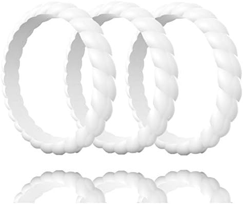 Made for Her Stackable Silicone Wedding Rings for Women - Thin Rubber Bands for Active Women