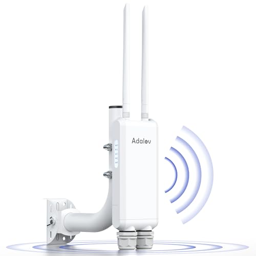 AdaLov Gigabit Outdoor Wireless Access Point, Long Range WiFi Access Point, 1200Mbps Dual Band 2.4/5.8GHz, Waterproof IP66, WiFi Repeater for Shop/Garden/Garage/School/Camper,48V PoE