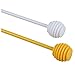 TOOGOO(R) 2Pcs Honey Dipper Jam Stir Sticks Long Handle Yellow + White