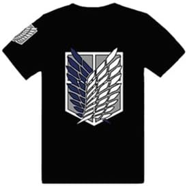 Exclusive line of sight! "Attack on Titan"! Piled Arms T-Shirts size M black wings (Black) Ellen Mikasa cosplay costume Scouting Legion [empty edge Corps] (japan import)