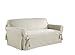 Serta | Relaxed Fit Durable Woven Linen Canvas Furniture Slipcover (Love Seat, Natural)
