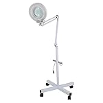 Super Deal Facial Magnifying Magnifier Floor Lamp 5 Diopter w/ Rolling Floor Stand Base Floor Mag Light Salon, Adjustable