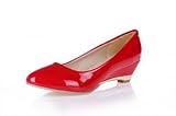 Charm Foot Fashion Womens Wedge Low Heel Pumps Shoes