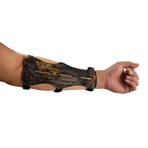 SHENG-RUI Archery Arm Guards Protective Gears Safer with 3 Elastic Adjustable Straps PU/Nylon Black/Camo