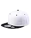 NYFASHION101 Plain Blank Flat Bill Adjustable Snapback Cap Hat - White/Black